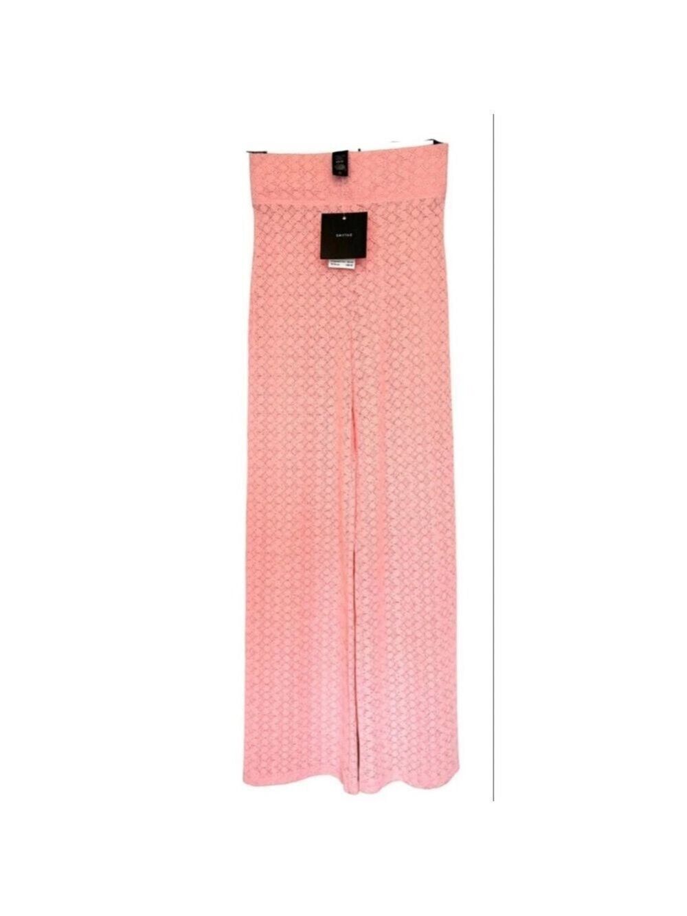 New Smythe Shell Pink Keeley Pointelle Knit Wide Leg Pants XS